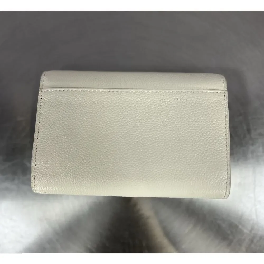 Moncrief London Larissa Italian Leather Wallet Cream Gold Tone Bifold